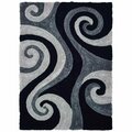 United Weavers Of America 5 ft. 3 in. x 7 ft. 2 in. Finesse Chimes Black Rectangle Area Rug 2100 21570 58